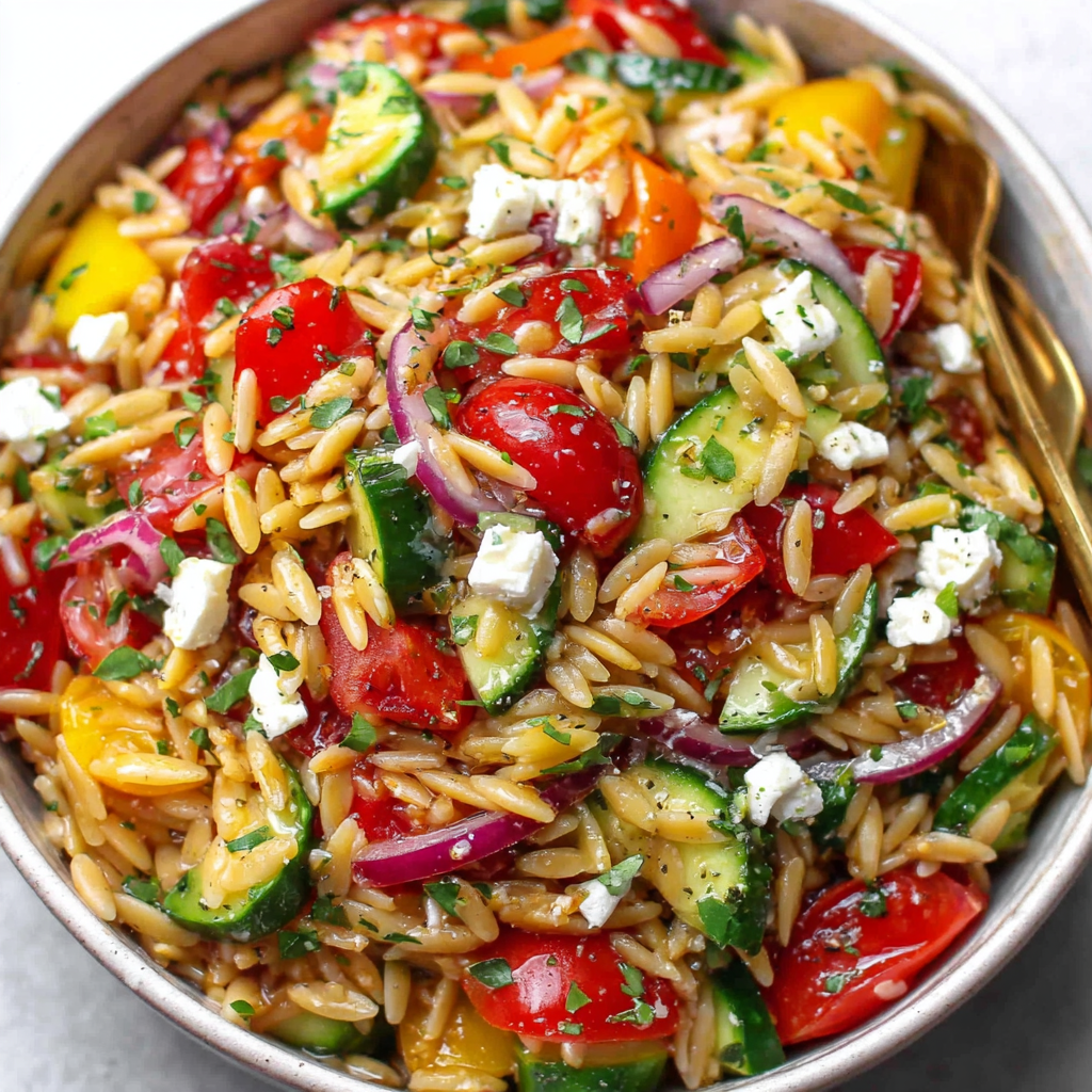 Vibrant Rainbow Orzo Salad for Fresh Flavors