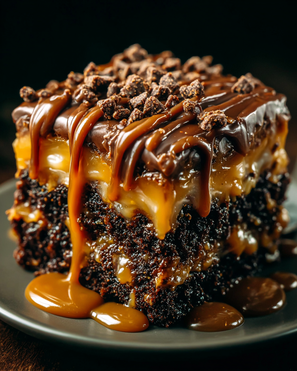Chocolate Caramel Dump Cake: The Easiest, Gooeyest Dessert