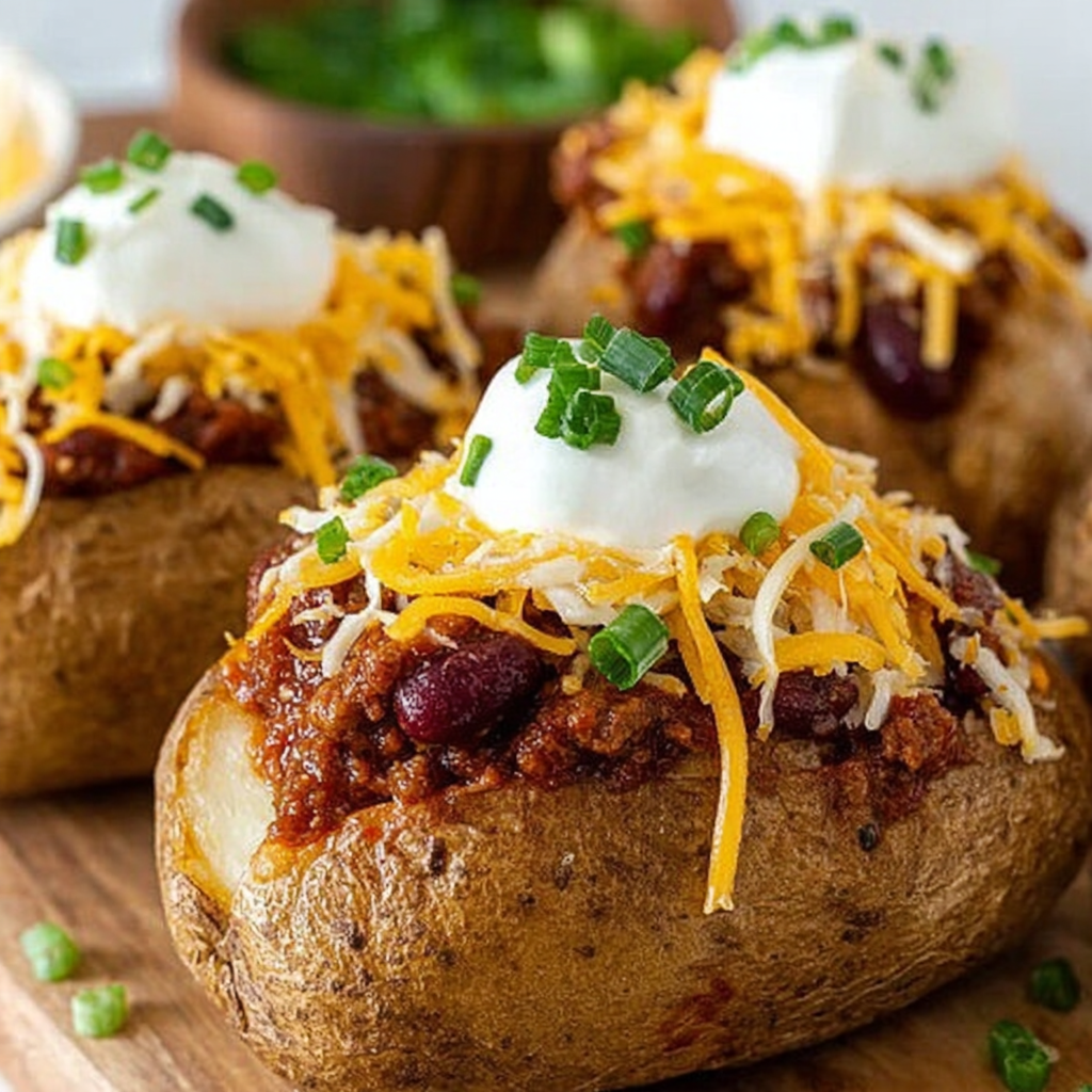 Chili Stuffed Baked Potatoes for Cozy Nights