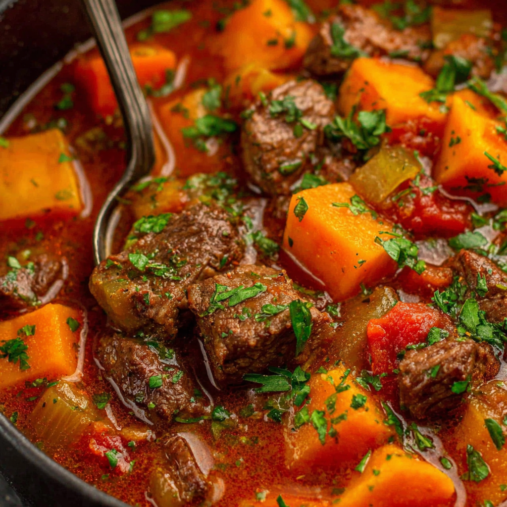 Savor the Depths of Crockpot Sweet Potato Beef Stew