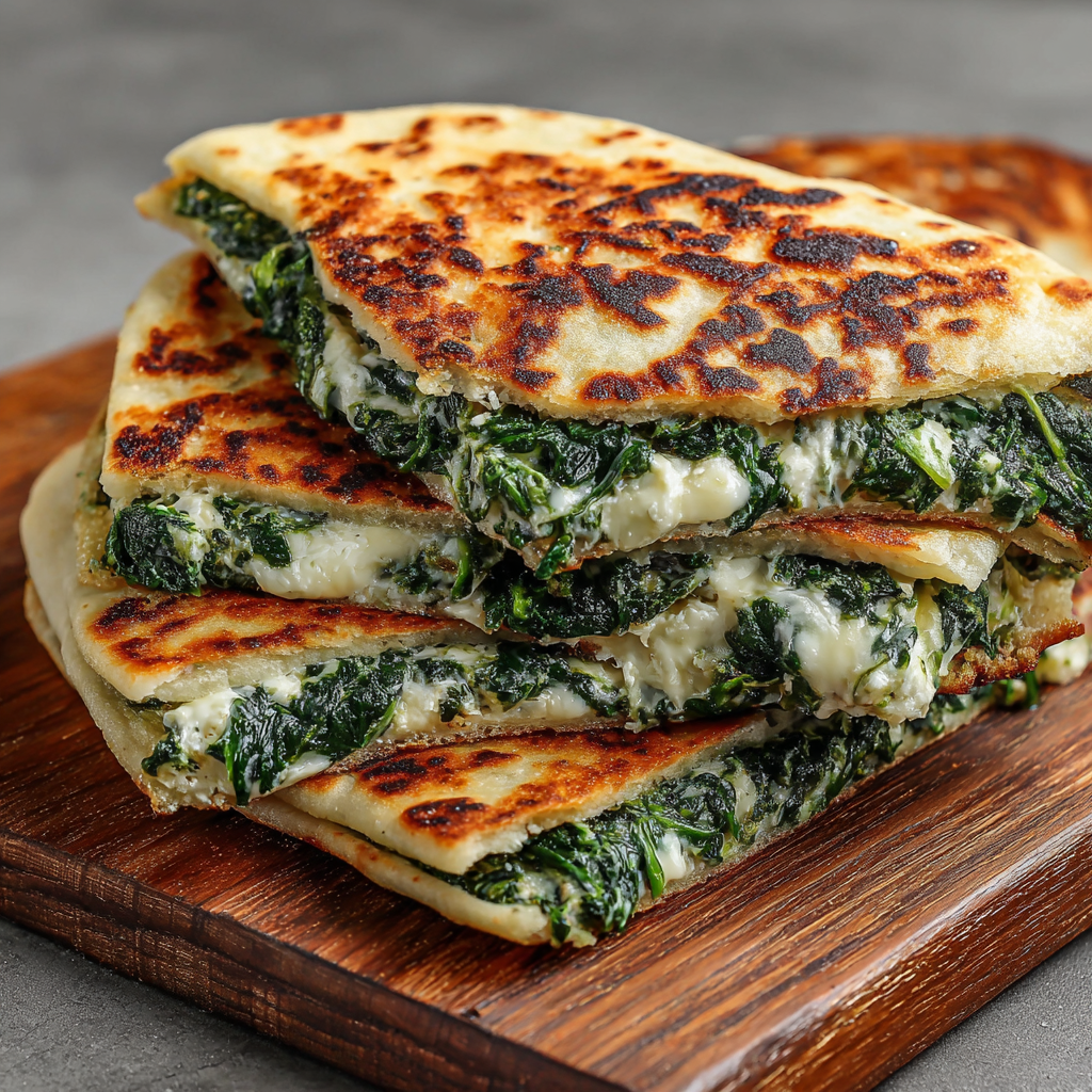 Cheesy Spinach Stuffed Flatbreads to Savor