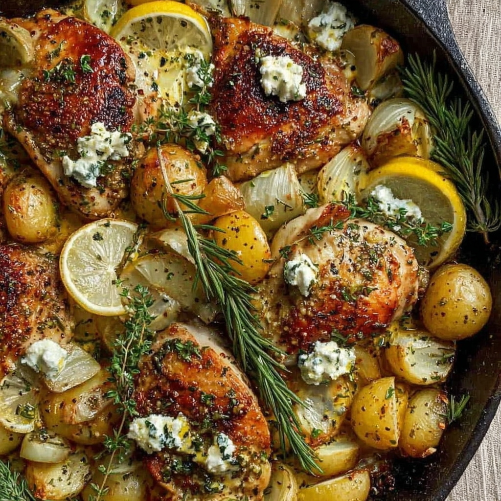 Savory One-Pan Greek Chicken with Lemon Potatoes